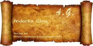 Andorka Gina névjegykártya